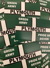 25 x Plymouth Argyle Stickers - Flag Scarf Shirt Badge Print Devon
