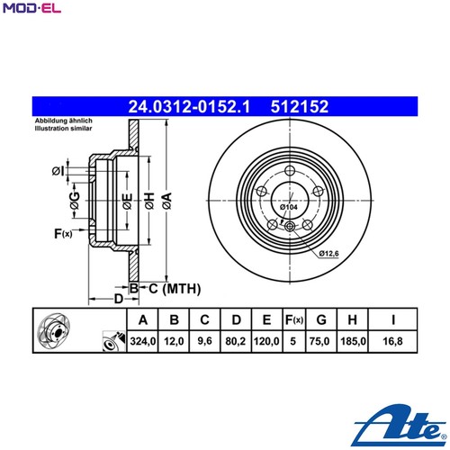 Brake disc 0312 0152 - 2x,