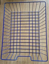 RETRO LOOK BLUE COATED WIRE DESK TIDY FILING TRAY  PAPER TRAY LETTERS