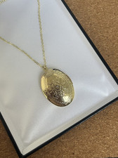 18K Gold GF Oval Engraved