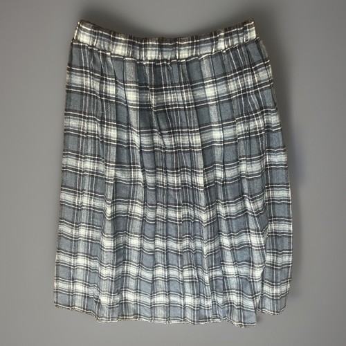 Damart blue plaid pleated - pleated, midi