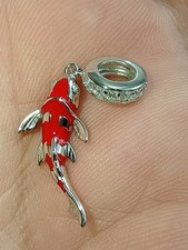 Bracelet Charm KOI Carp Fish Sterling Silver 925 + Gift Box