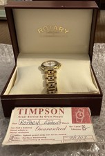 Vintage boxed Rotary Khalif Ladies Wristwatch Gold Tone with date