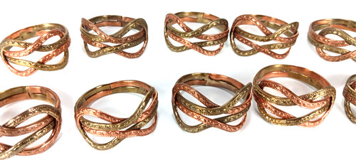 Copper brass napkin rings 10 - &,