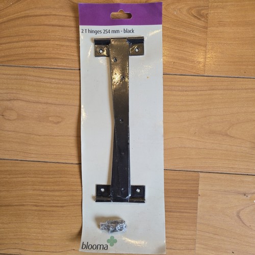 Black finish tee hinges - hinges, 10"
