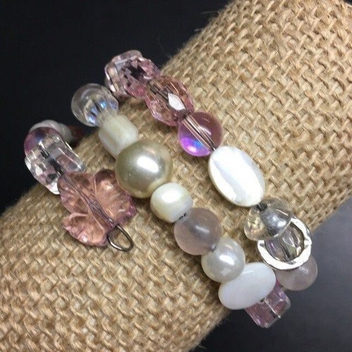 Memory wire bracelet pink - memory,