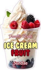 Ice cream van sticker Ice Cream Fruit sundae whippy  trailer shop decals
