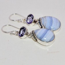 Gemstone Earring Blue Lace