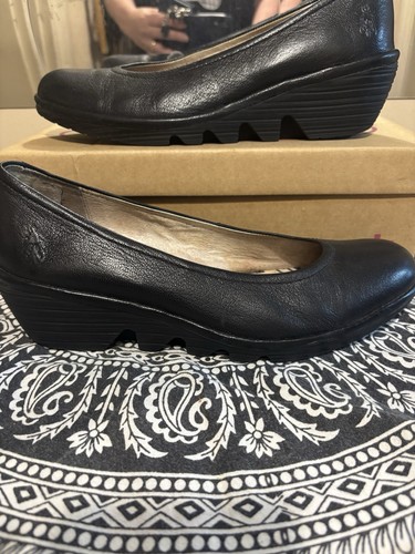 Fly london black wedge court - fly,