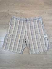 JNCO Tradition Classic Cargo Shorts Mens W40 USA Check Tan Y2K
