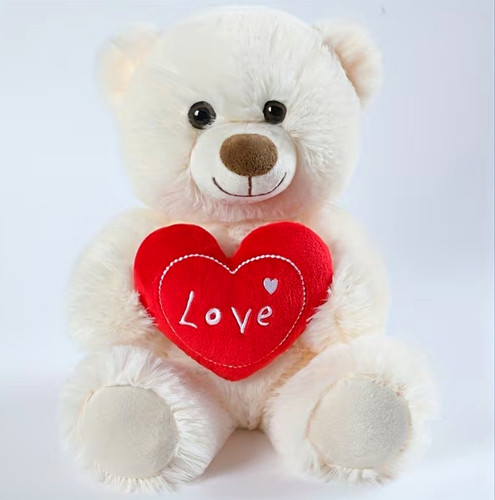 White plush teddy - plush, with