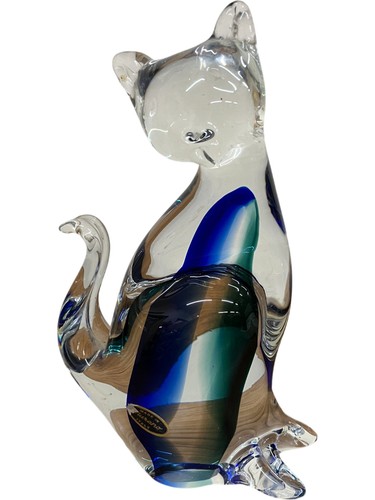 Murano glass cat figurine - cat,