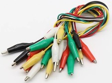 4 pcs Crocodile Test Clip Double Ended Jump Wire Jumper Lead Double Ended UK