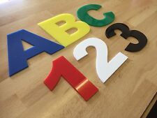 PERSPEX ACRYLIC COLOURED FLAT CUT LETTERS & NUMBERS 50mm HIGH ALPHABET 