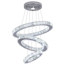 Modern Crystal 3 Rings Chandelier LED Ceiling Light Pendant Light Living Room