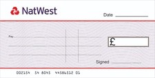Presentation Large Blank Cheque with Bank Logo for  Fundraising (Single Use)