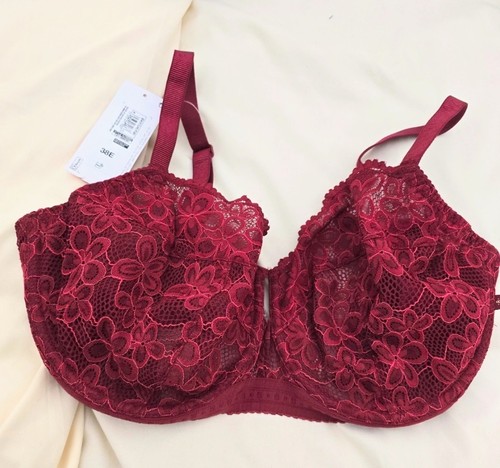 Asda burgundy plunge lace bra - plunge,