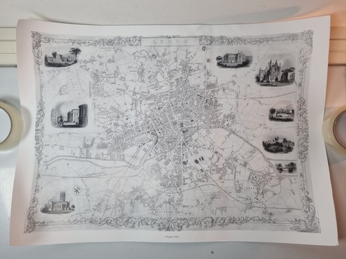 Leeds 1850 antique style - style, map