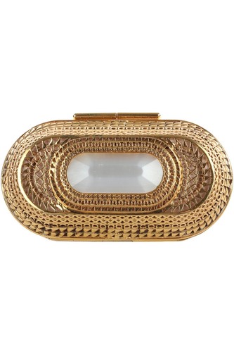 Jimmy choo gold metal clutch - choo,