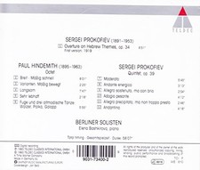 Hindemith: Octet / Prokofiev: Overture on Hebrew Themes -  CD EXVG The Cheap
