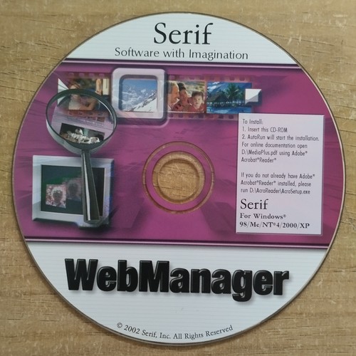 Serif webmanager disc for - webmanager,