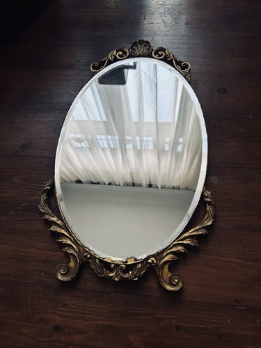 Vintage ornate oval - oval, gilt