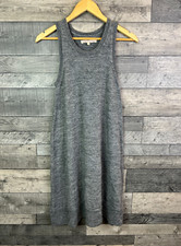 Cabbages & Roses Midi Dress Size Small Grey Knit Knitted Sleeveless Alpaca Wool