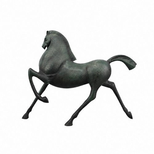 Metal horse sculpture - metal,