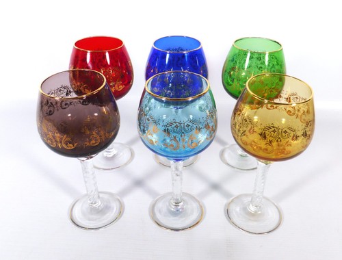 Set murano style glass - 6x,