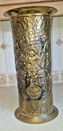 Vintage large embossed brass - vintage,