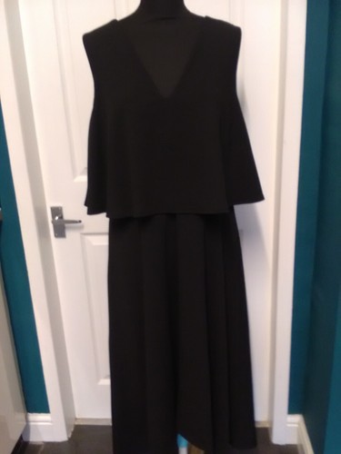 Quiz black dipped hem back - dipped,