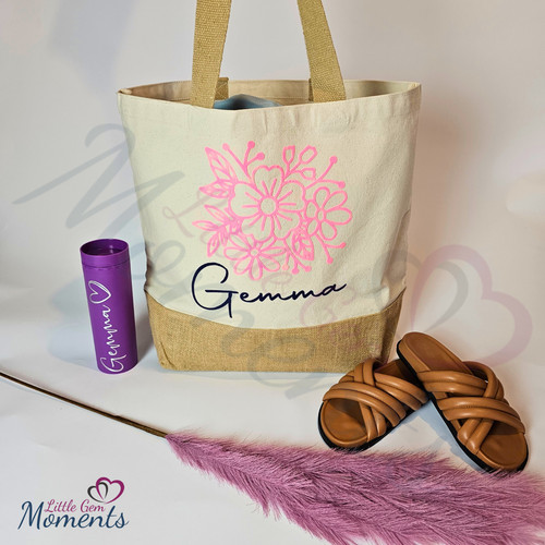 Personalised jute shopper - personalised,