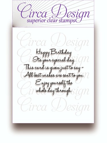 Clear unmounted birthday verse - clear,