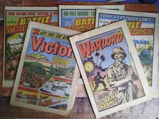 Small lot of vintage 1980s British war comics - Warlord, Battle Action Force