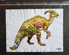 Jay Jay Burridge Signed Graffiti Dinosaur Print