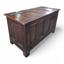 19th century panelled coffer - century,