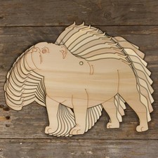 10x Wooden English Bulldog