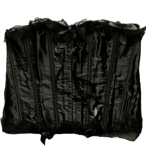 Black ribbon corset 4xl - ribbon,