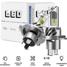 Pair LED HB2 H4 9003 Headlight Replacement Bulbs 55W 6500K 20000LM White Bright