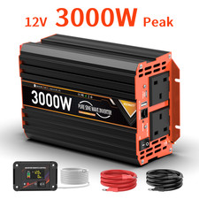 1500W 3000W Pure Sine Wave Power Inverter Converter 12V to 240V Boat LCD Remote