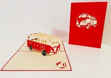 Origami Pop Cards VW RED Kombi