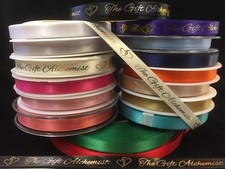 10mm Personalised Printed Ribbon Double Satin Wedding Anniversary Favour Mehndi 