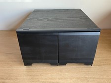 Vintage CD Storage Drawer Unit Black Ash Wood Holds 40 CD's - 2 Drawers Retro