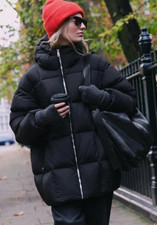 Zara Hooded Puffer Jacket With
