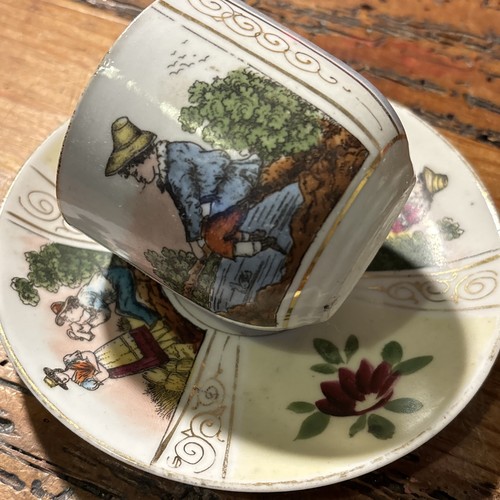 Antique porcelain demitasse - porcelain,