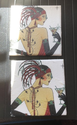 Handmade art deco lady - art,