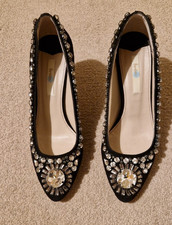 Boden Black Suede Party Shoes