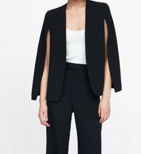 Zara women black cape blazer - zara, women's