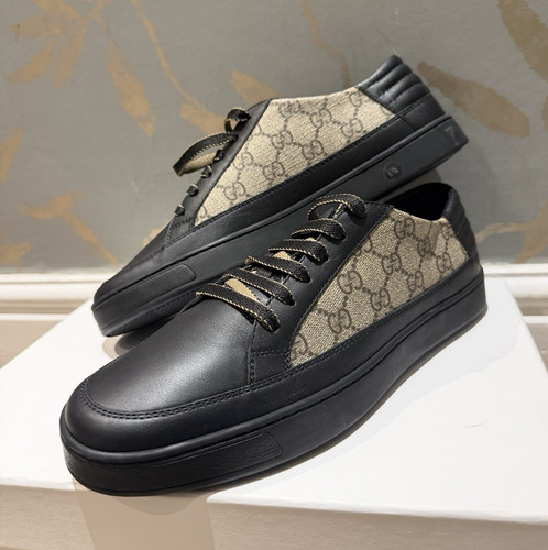 Gucci men black beige - men's, low