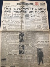 Original Daily Mail  newspaper - VE Day 1945 8th may